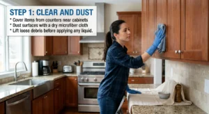 How to clean kitchen cabinets
