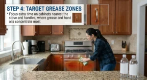 how to clean kitchen cabinets