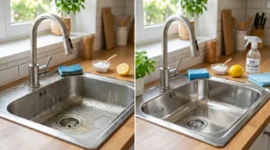 How to clean kitchen sink
