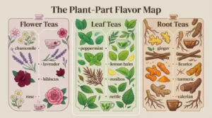 Image showing plant part falvour map used for making herbal tea. 